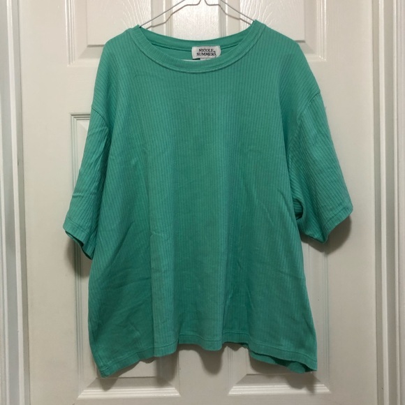 Mint Ribbed Tee - Picture 1 of 6